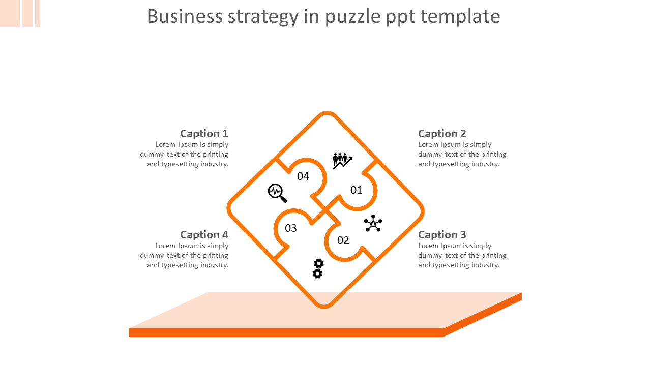 puzzle ppt template-orange